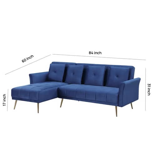 Argo RHS L Shape 5 Seater Velvet Sofa