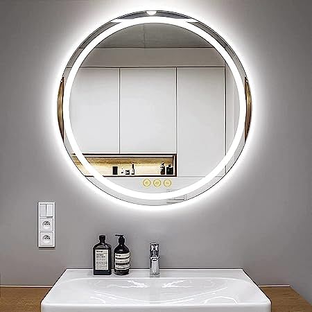 Round lighted online mirror