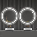 Round Bathroom LED Mirror with 3 Colored Lights (18*18 inch) - front_view