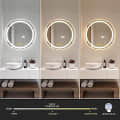 Round Bathroom LED Mirror with 3 Colored Lights (18*18 inch) - left_view