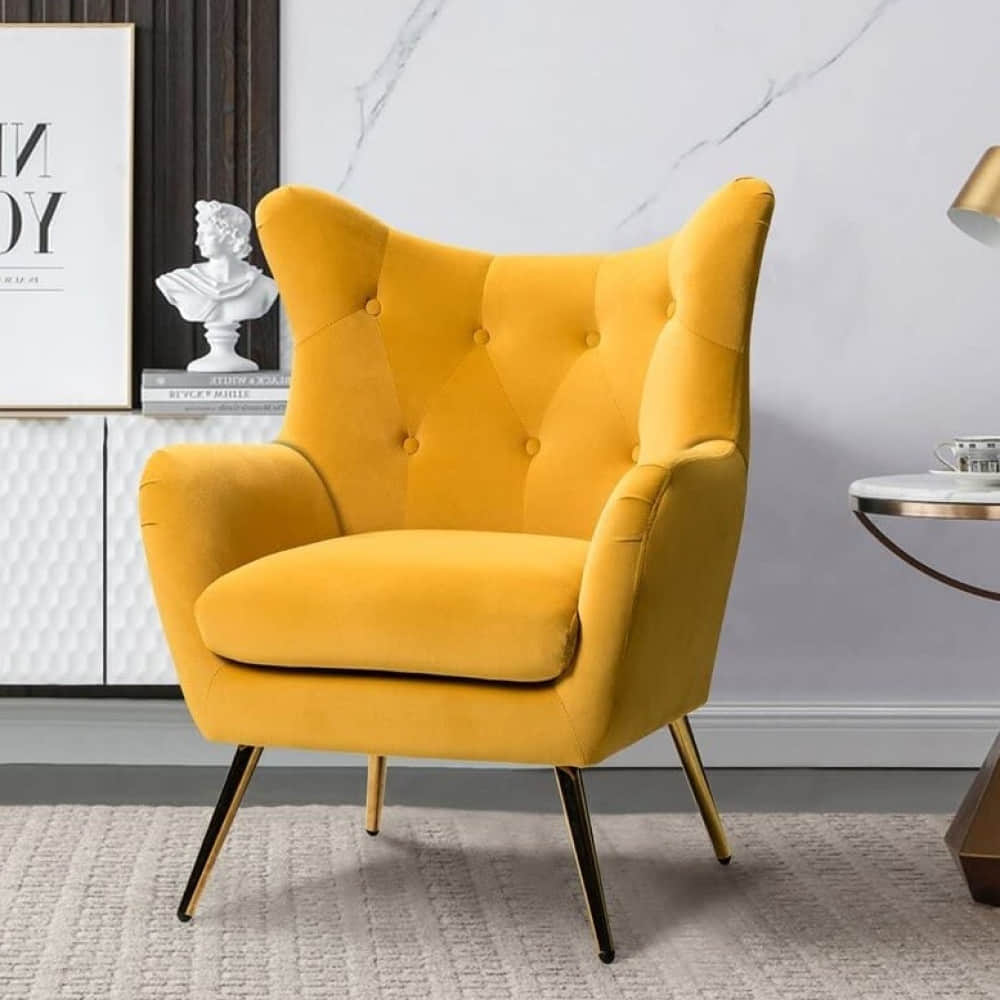 Tokyo Wing Chair In Yellow Color - photo