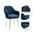 Berlin Velvet Modern Arm Chair - rear_view