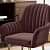 Clint Stylish Velvet Fabric Arm Chair (Brown) - top_view
