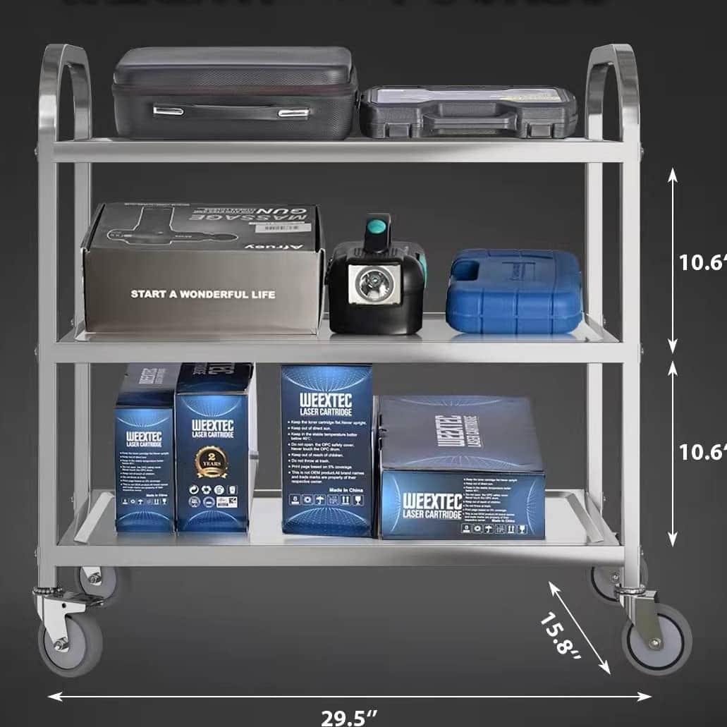 3 Shelf Bar Trolly - front_view