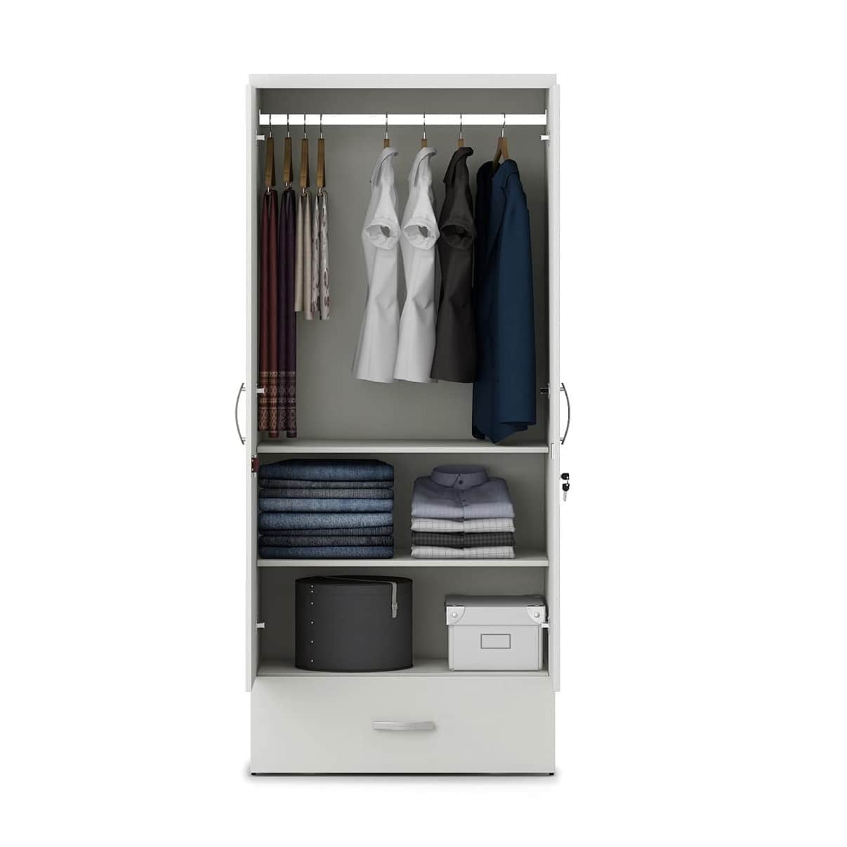 Raleigh Double Door Wardrobe In Engineered Wood - top_view