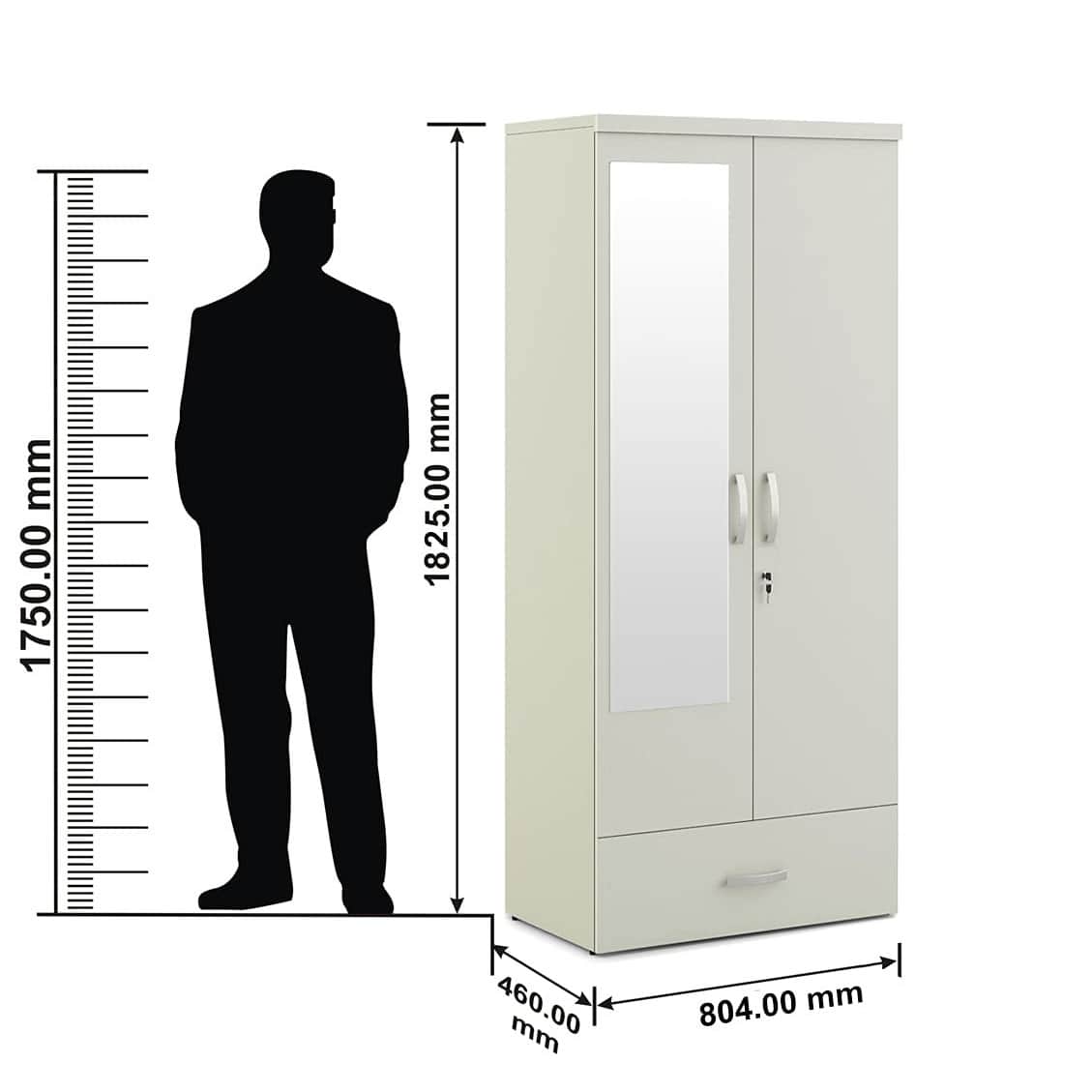 Raleigh Double Door Wardrobe In Engineered Wood - rear_view