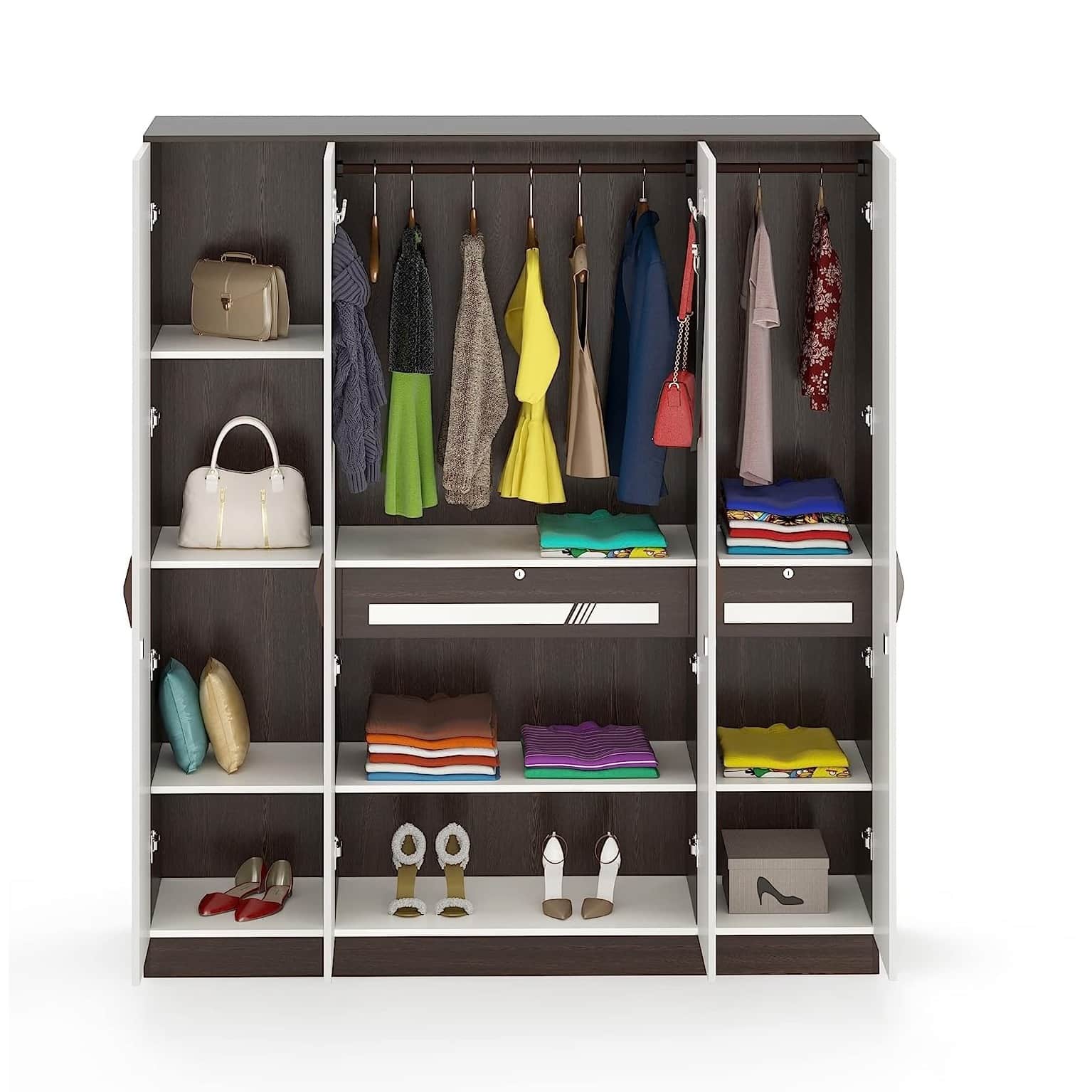 Orlando Four Door Wardrobe In Engineered Wood - top_view