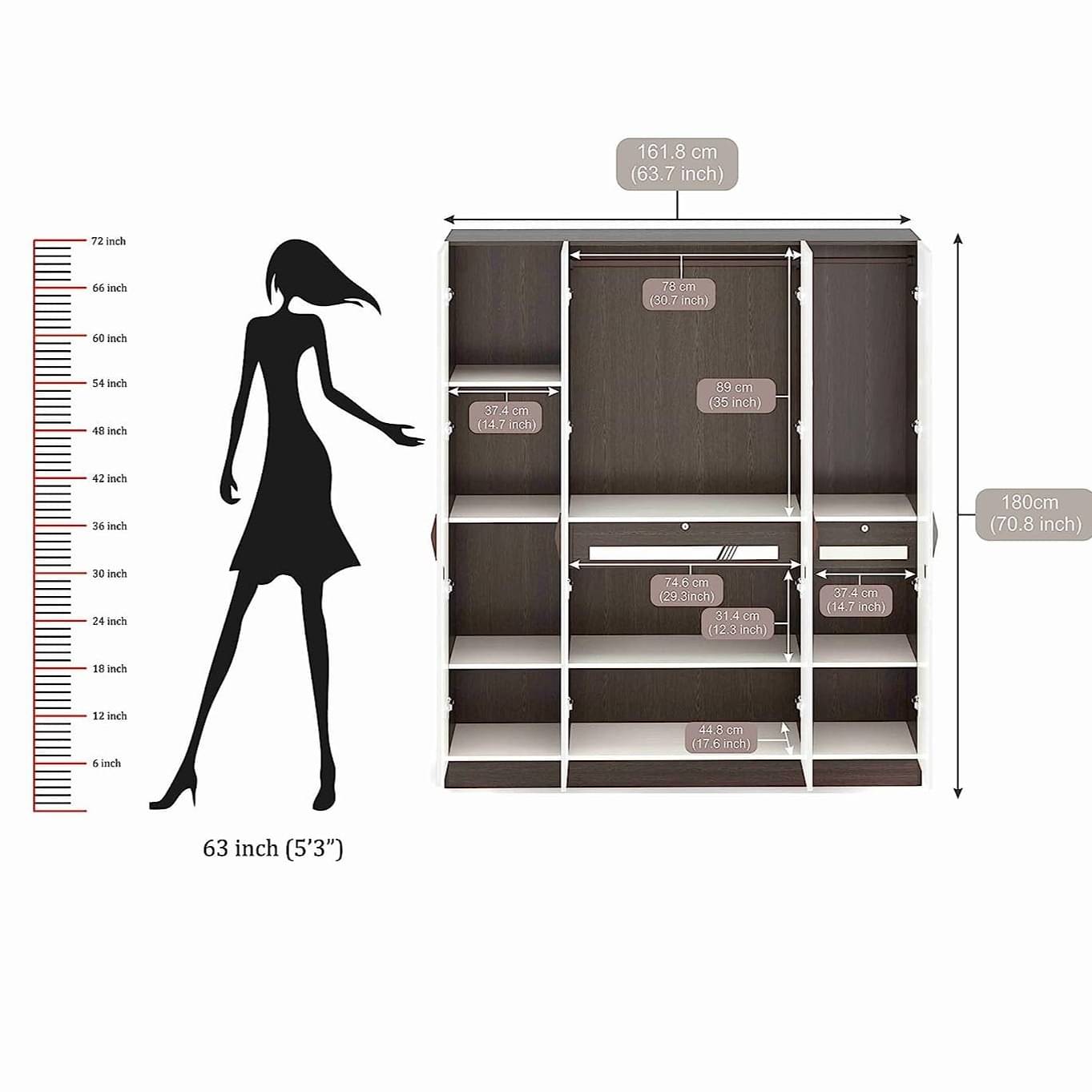 Orlando Four Door Wardrobe In Engineered Wood
