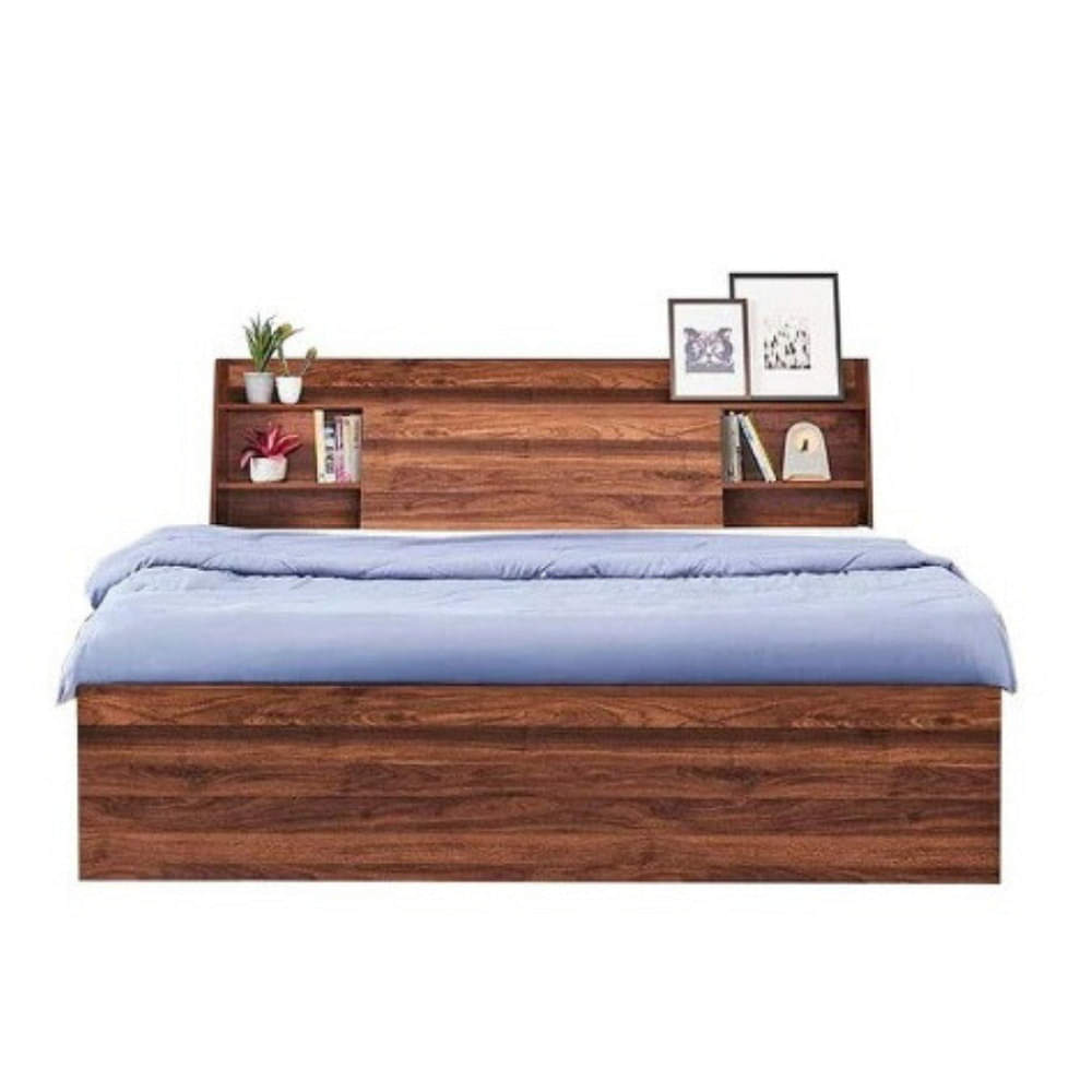 Huron Classic Style Queen Size Bed With Shelves - photo