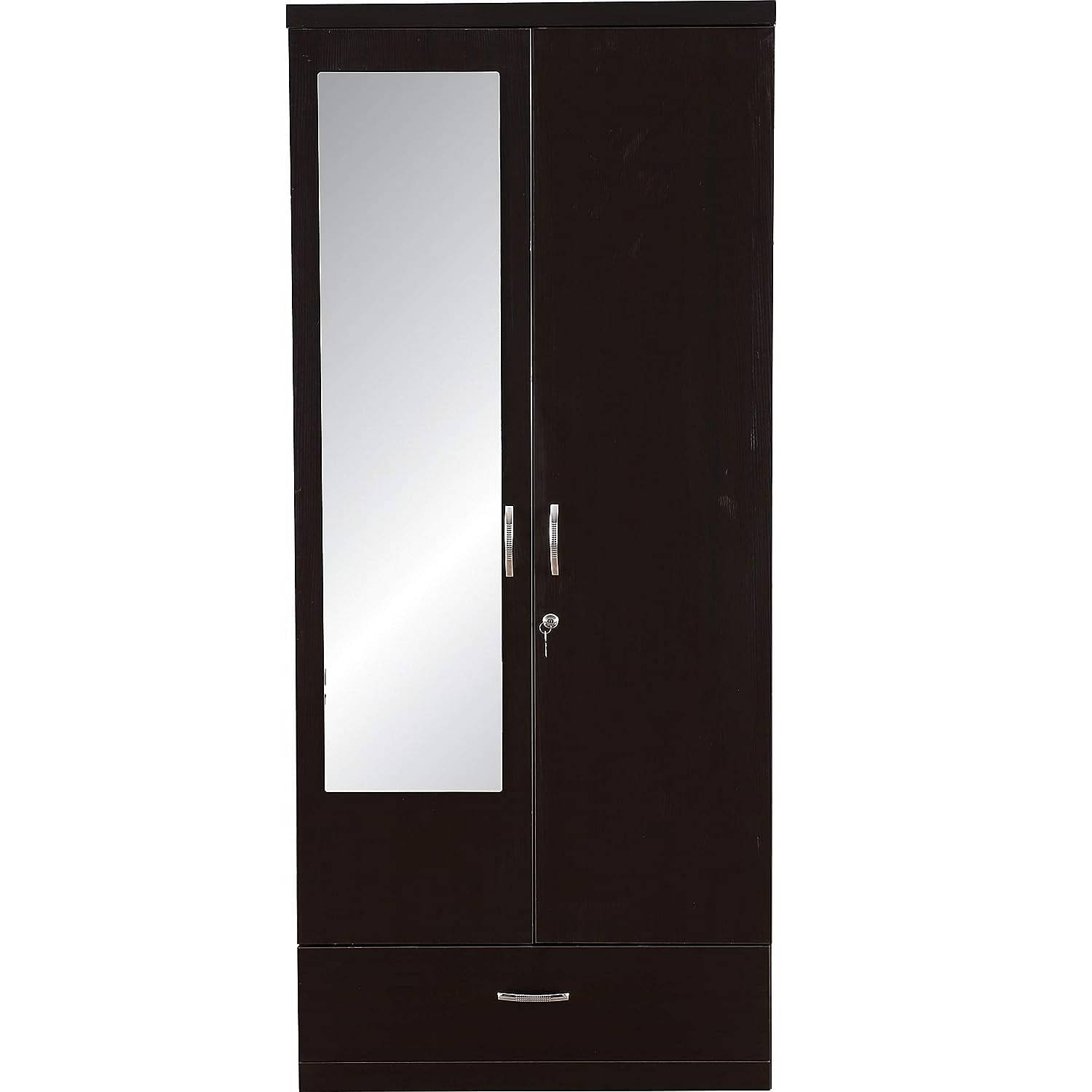 Sugi Double Door Wardrobe (Dark Brown)