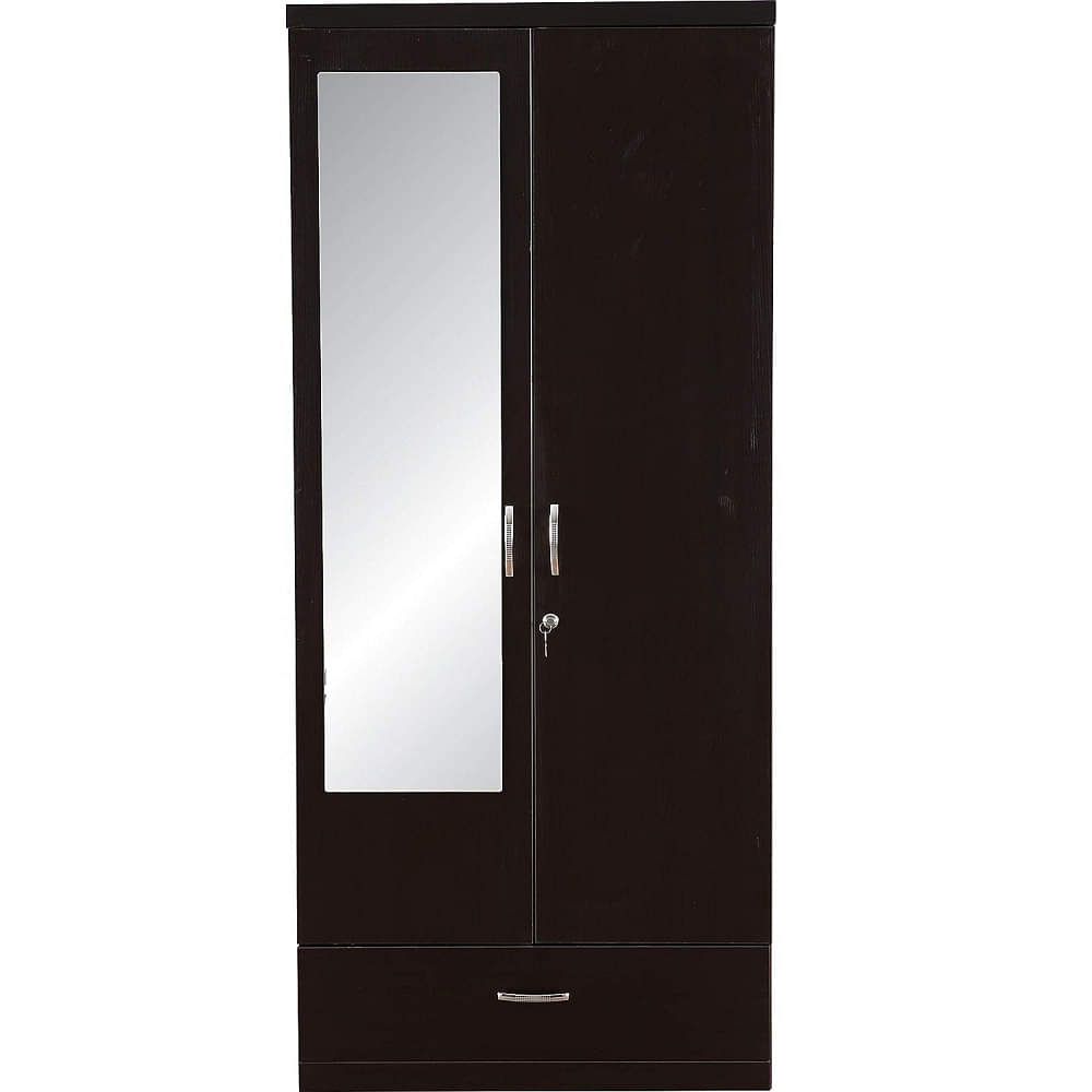 Sugi Double Door Wardrobe (Dark Brown) - photo