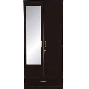Sugi Double Door Wardrobe (Dark Brown) - photo