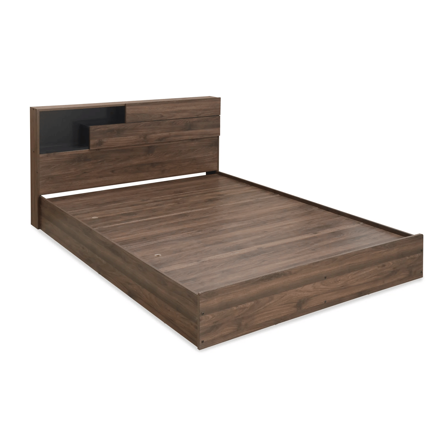 Exquisite King Bed With Headboard Storage (Wenge)