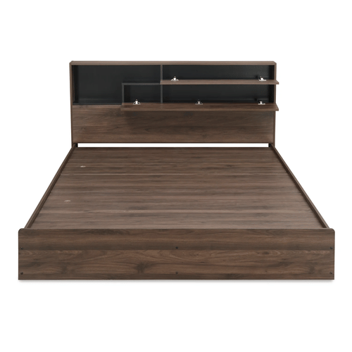 Exquisite King Bed With Headboard Storage (Wenge)