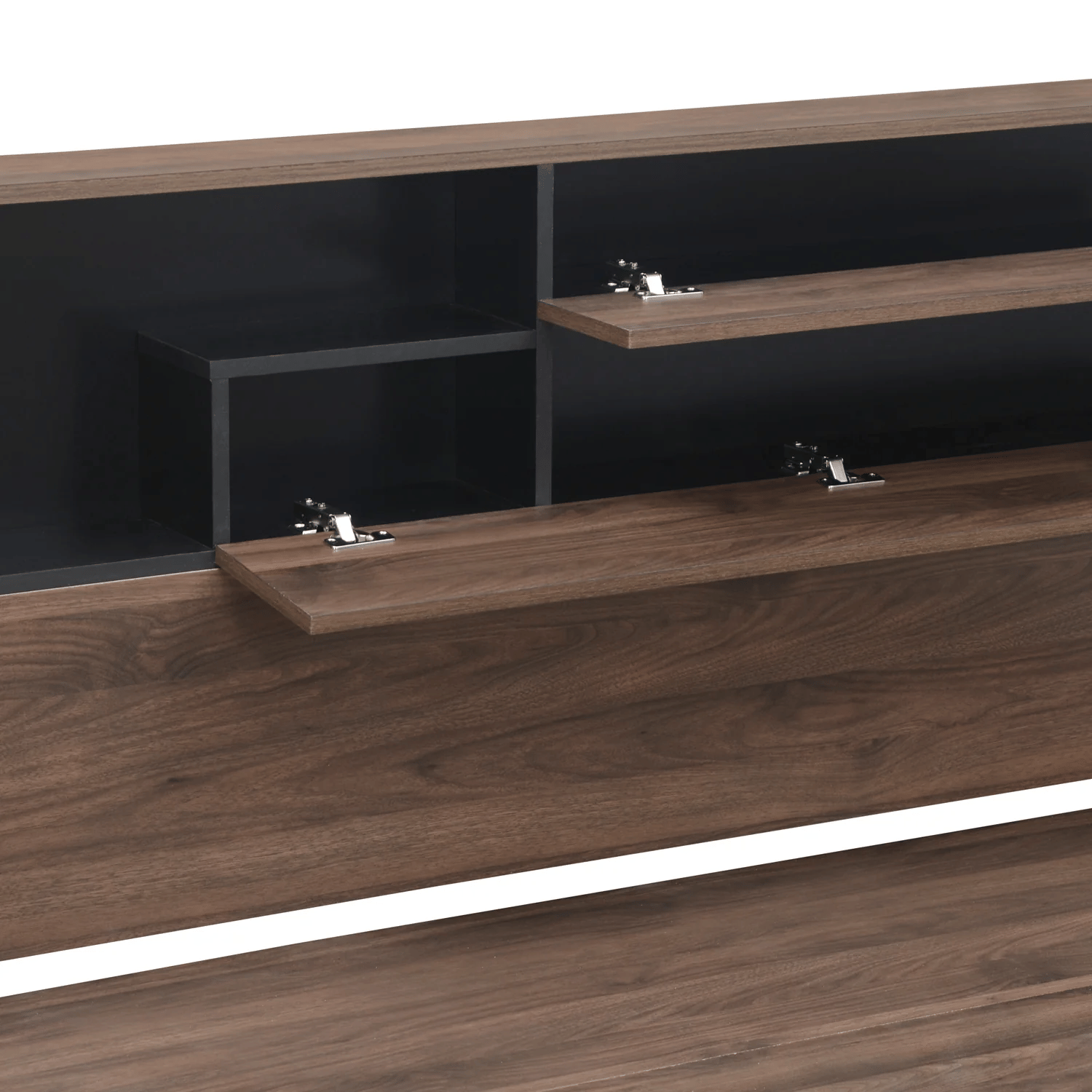 Exquisite King Bed With Headboard Storage (Wenge)