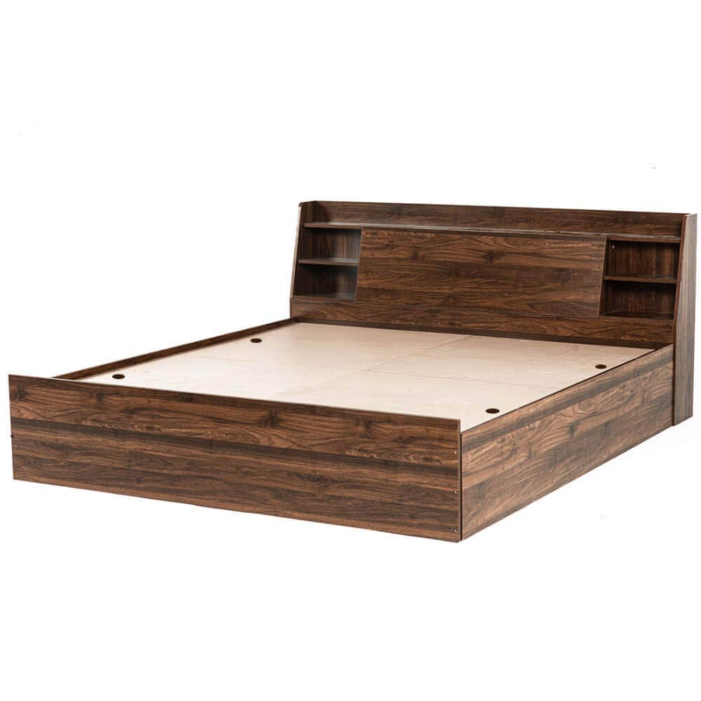 Huron Classic Style Queen Size Bed With Shelves - front_view