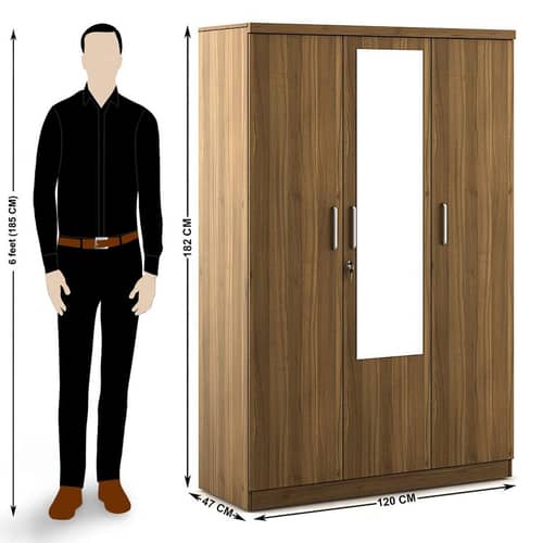 Catalina Triple Door Engineered Wood Wardrobe