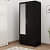 Orlando Dual Door Engineered Wood Wardrobe (Dark Brown) - photo
