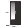 Orlando Dual Door Engineered Wood Wardrobe (Dark Brown) - top_view