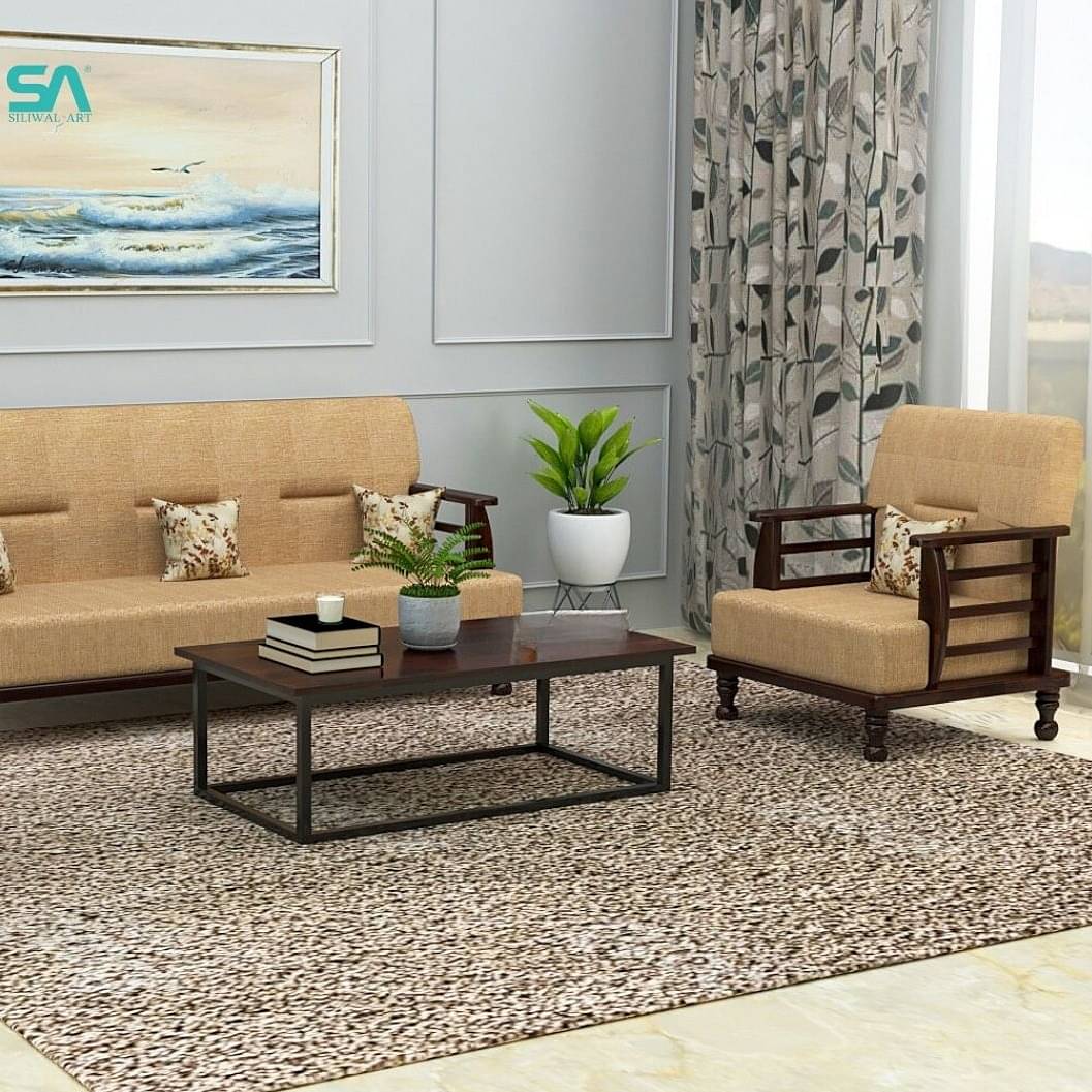 Grane Solid Wood 5 Seater Sofa Set