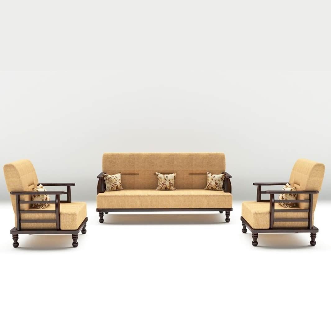 Grane Solid Wood 5 Seater Sofa Set - front_view