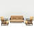 Grane Solid Wood 5 Seater Sofa Set - front_view