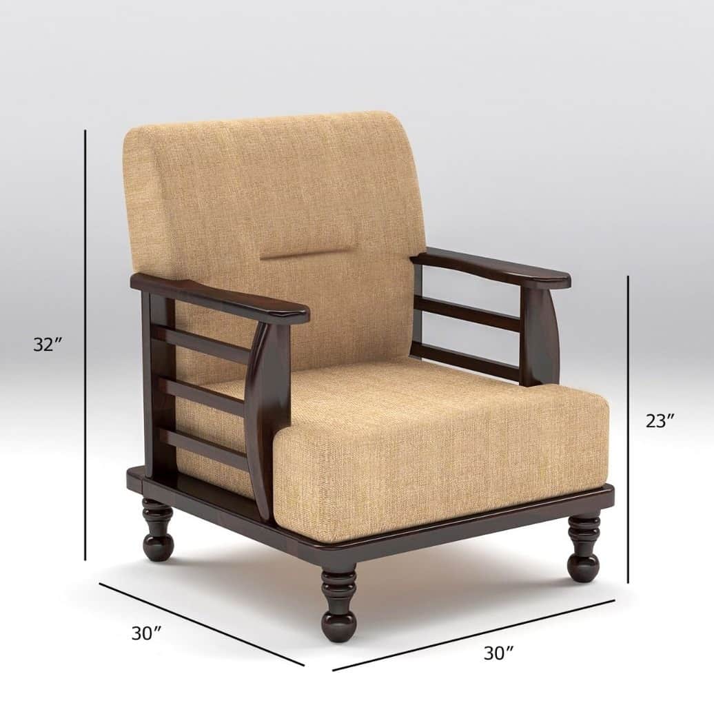 Grane Solid Wood 5 Seater Sofa Set - bottom_view