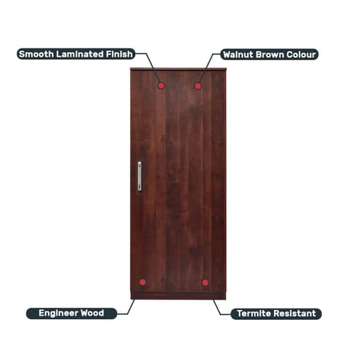 Sugi Single Door Multi-Storage Wardrobe In Engineered Wood