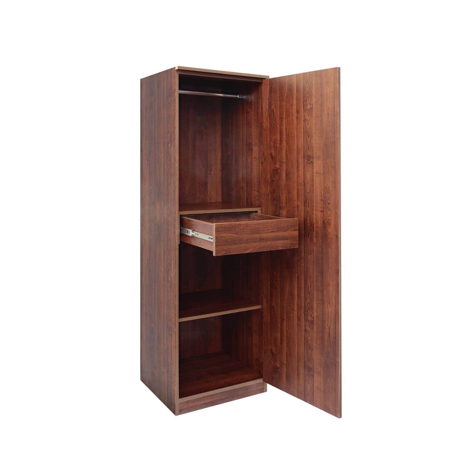 Sugi Single Door Multi-Storage Wardrobe In Engineered Wood - left_view