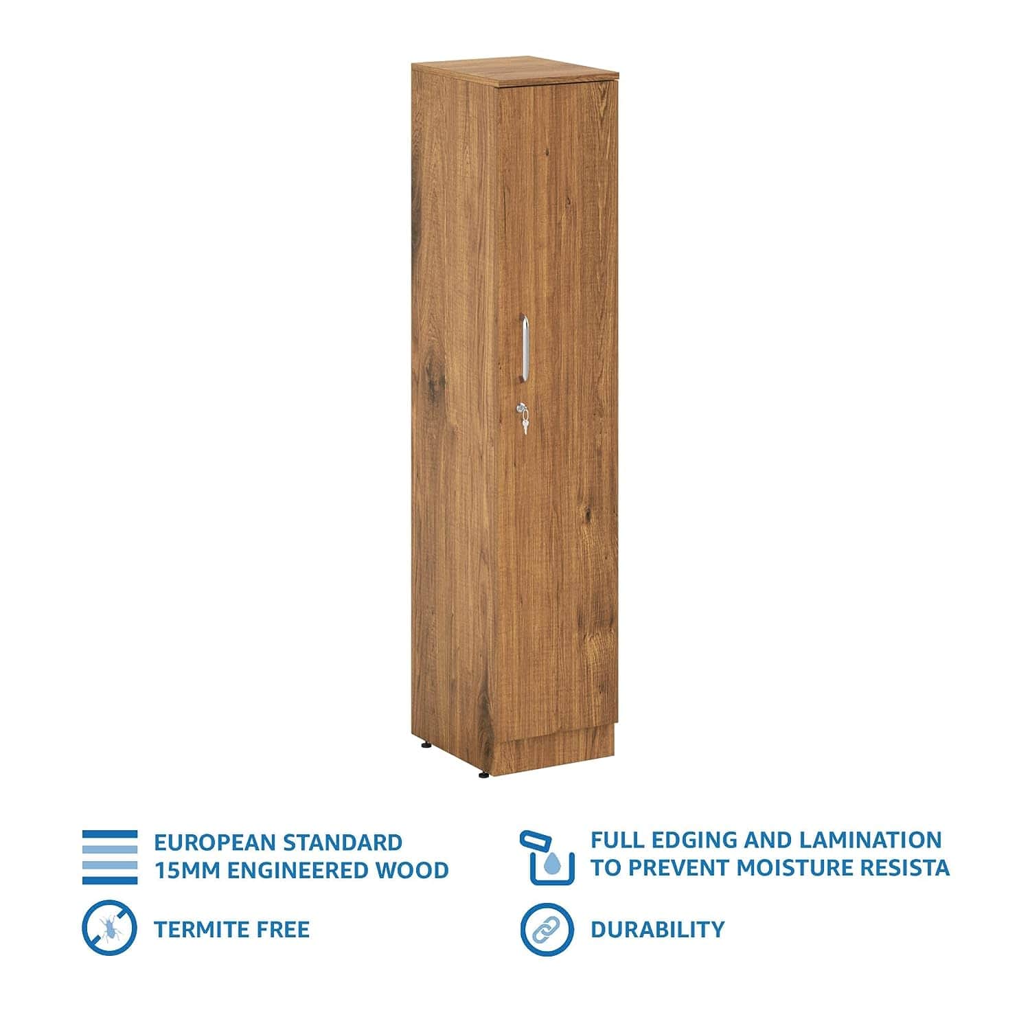 Leonardo Single Door Wardrobe In Engineered Wood - rear_view