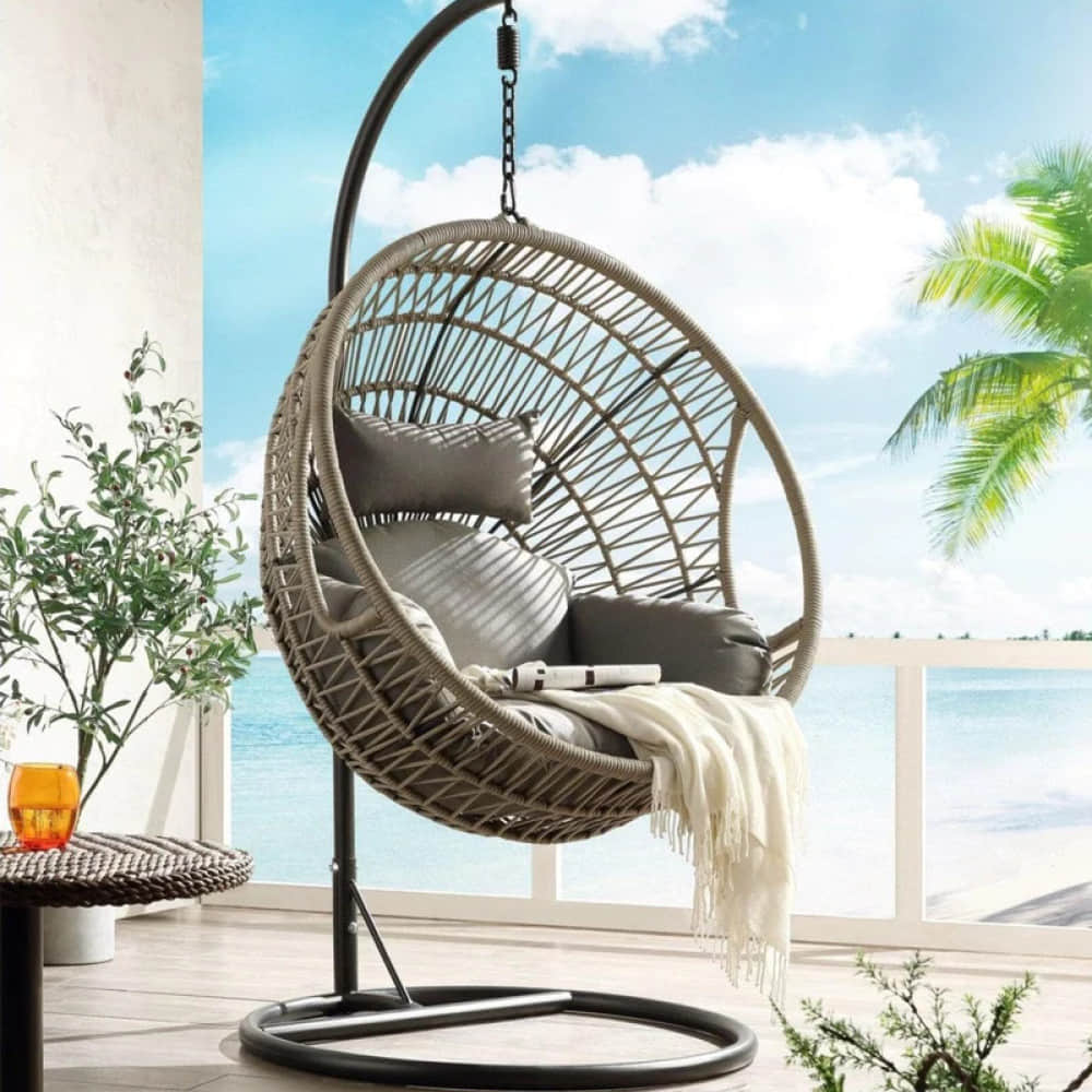 Tasmania Netted Rope Hanging Swing Chair - photo