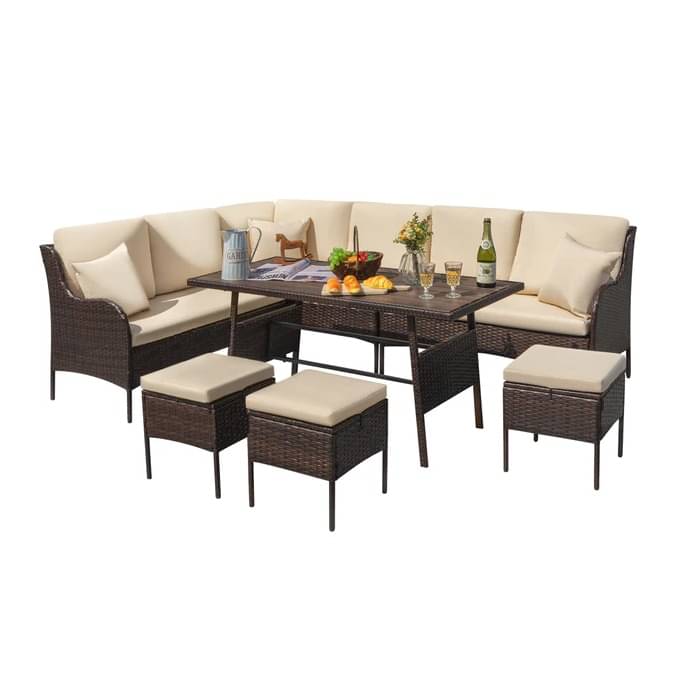 Loch 6 Pieces Patio Furniture Set With Cushions