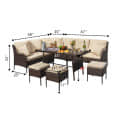 Loch 6 Pieces Patio Furniture Set With Cushions - rear_view