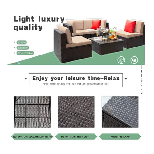 Loch Patio 4 Pieces Outdoor Sectional Sofa