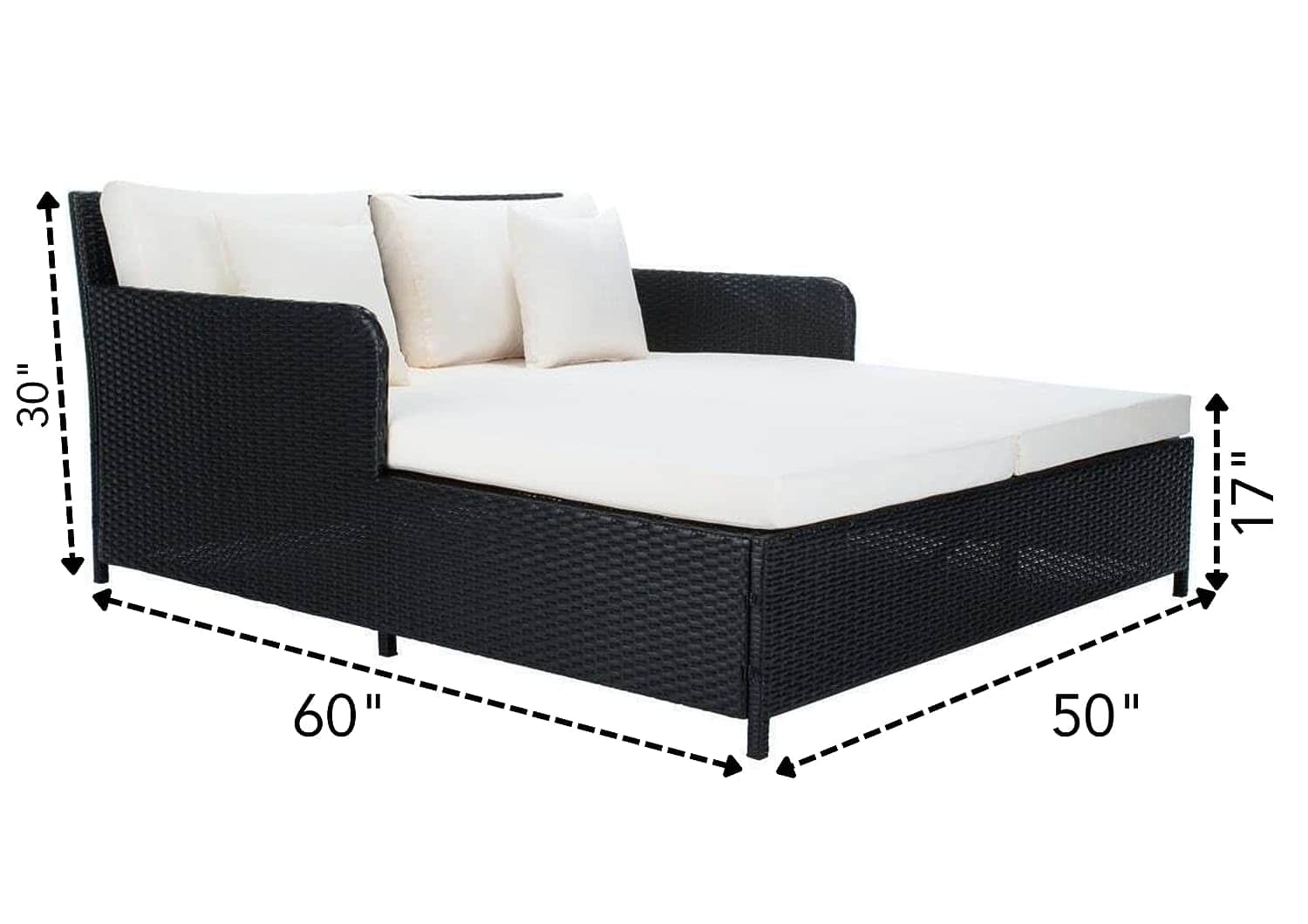 Tasmania Outdoor Daybed Patio Loveseat Sofa - right_view