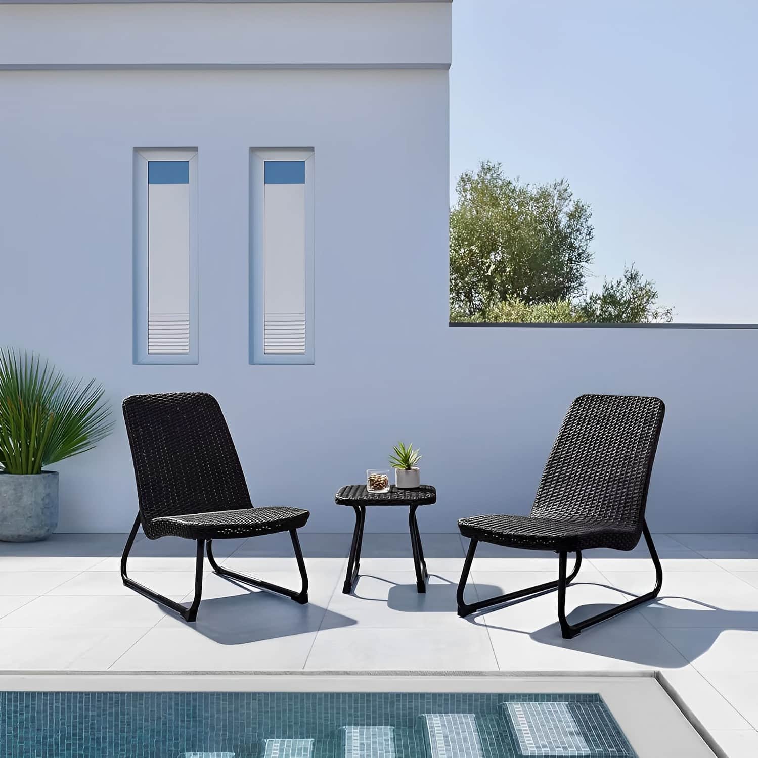 Argo 3 Piece Wicker Patio Furniture Set with Centre Table - front_view