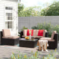 Loch Patio 4 Pieces Outdoor Sectional Sofa - photo