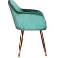 Durant Velvet Chair In Teal Green - top_view