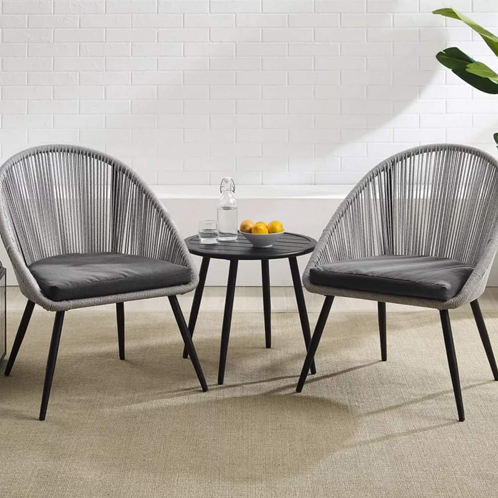 Loch 2 Seater Chair Set With Round Table - photo