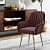 Clint Stylish Velvet Fabric Arm Chair (Brown) - photo
