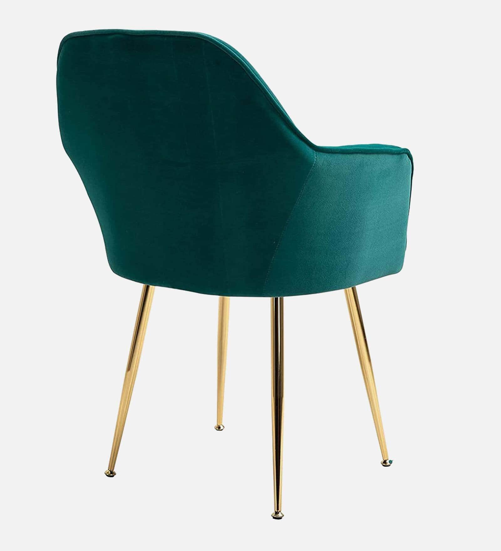 Euclid Velvet Fabric Arm Chair - rear_view