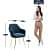 Rio Velvet Fabric Armchair with Upholstered Seat (Blue) - front_view