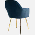 Rio Velvet Fabric Armchair with Upholstered Seat (Blue) - rear_view