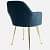 Rio Velvet Fabric Armchair with Upholstered Seat (Blue) - rear_view