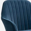 Rio Velvet Fabric Armchair with Upholstered Seat (Blue) - left_view