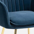 Rio Velvet Fabric Armchair with Upholstered Seat (Blue) - right_view