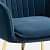 Rio Velvet Fabric Armchair with Upholstered Seat (Blue) - right_view