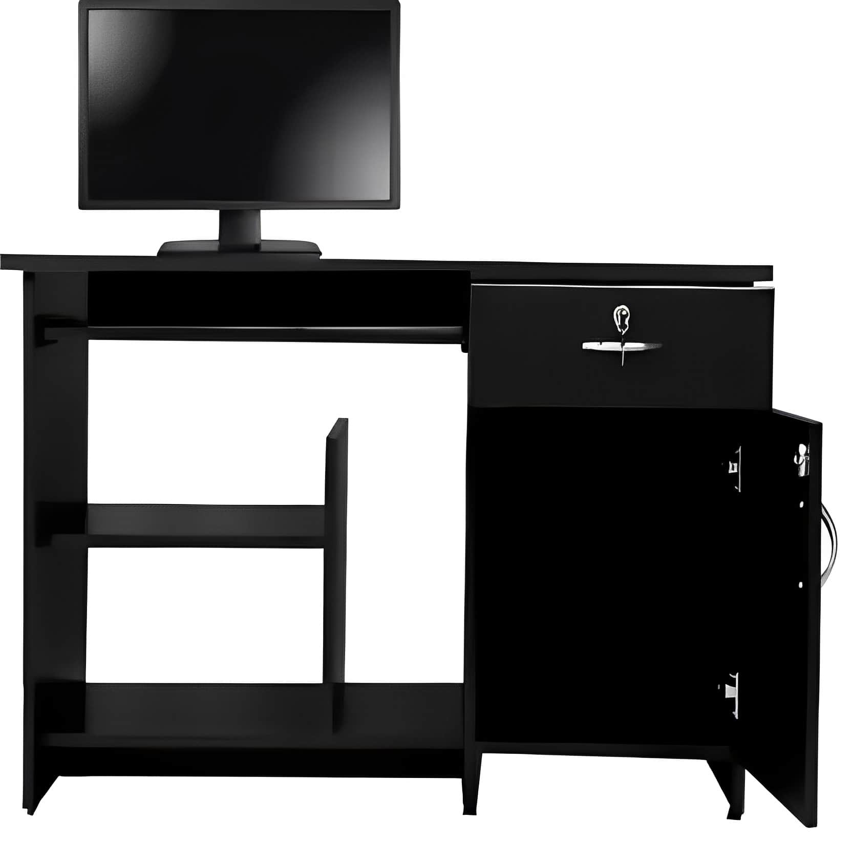 Tahoe Computer Table (Finish Color – Black, Pre-assembled) - front_view