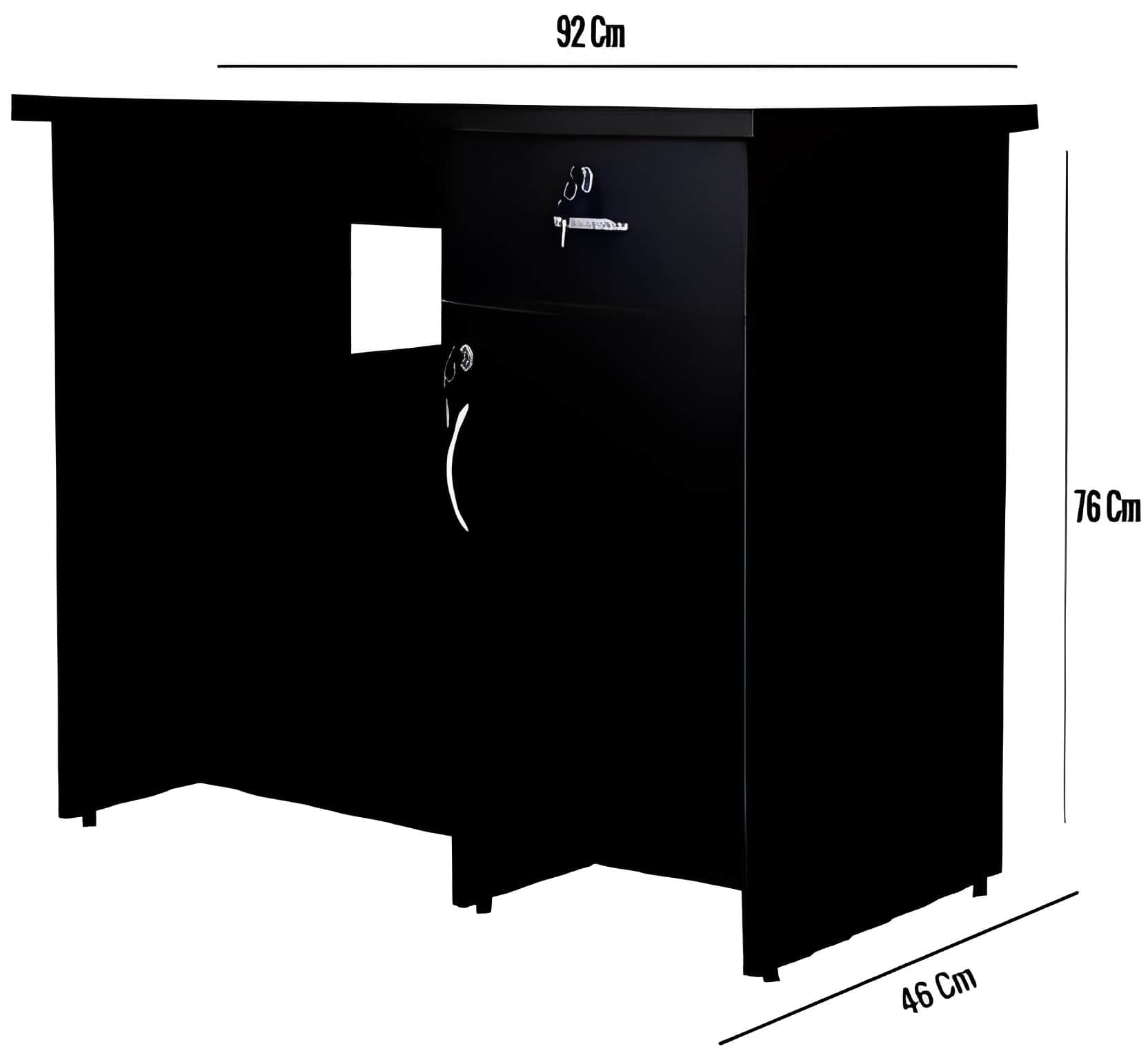 Tahoe Computer Table (Finish Color – Black, Pre-assembled) - left_view