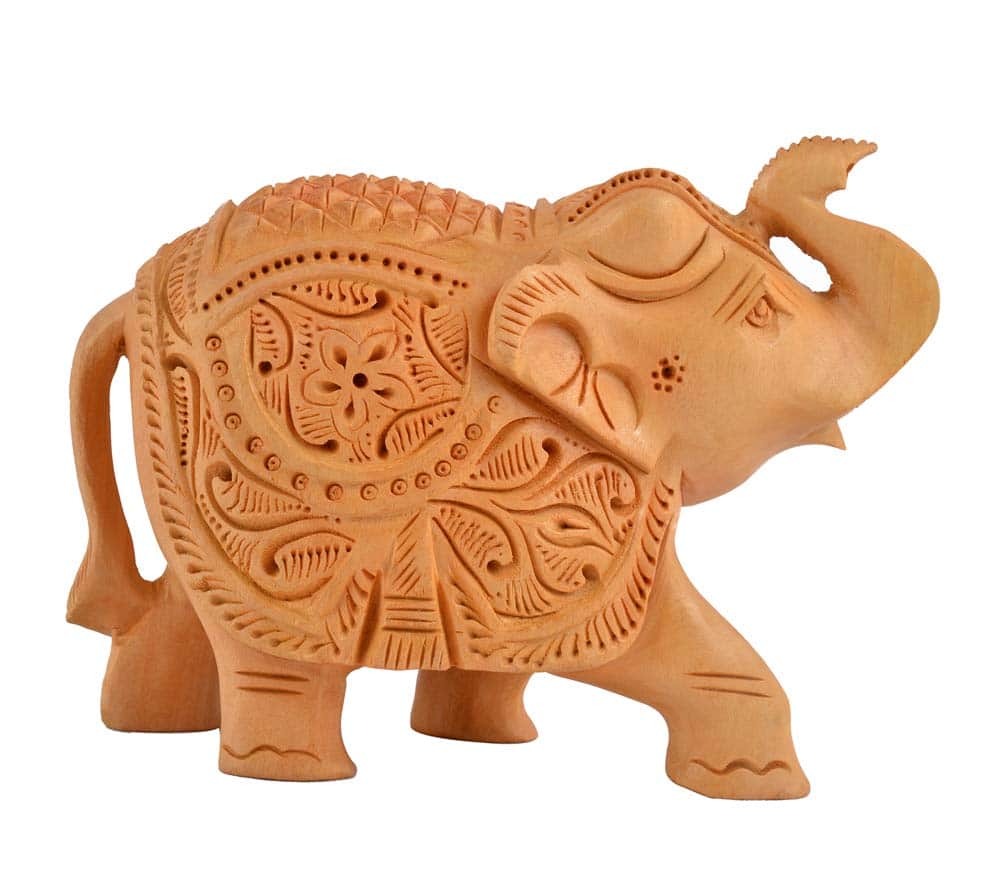Wooden Elephant carving - front_view